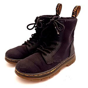 Dr Martens Combs Air Wair Combat Boot Blk Tough Poly Kids US 13 Lace Up Side Zip